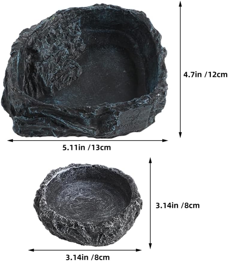 Alipis 1set Reptile Feeding Bowl of Bearded Dragon Food Dish Water Bowl with Tweezers for Lizard Snake Crab Other Reptiles Easy to Clean Design