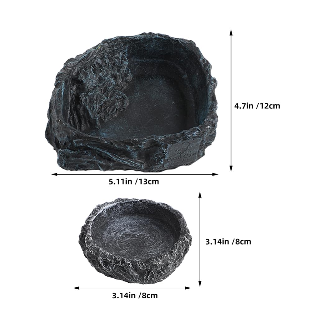 Alipis 1 Set Cuenco de Alimentación para Reptiles con Pinzas, Bandeja de Agua y Comida para Tortugas, Reptiles y Cangrejos Ermitaños