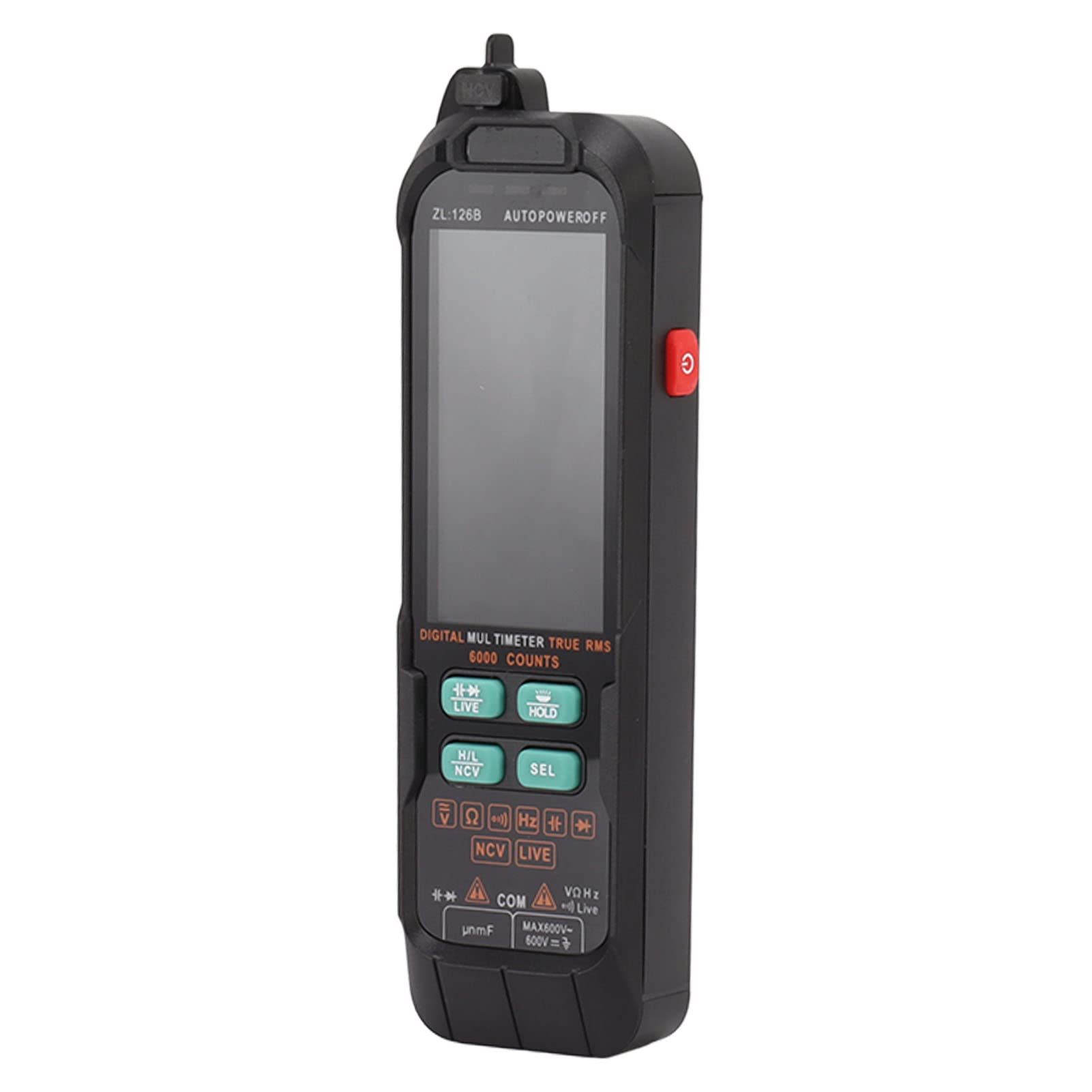 Digitaler Multimeter-Tester mit LED-Taschenlampe für Elektrische Prüfungen und Kfz-Reparatur, Tragbarer Intelligenter Gleichstrom-Wechselstrom-Spannungsmesser 0–600 V für Heimwerker,