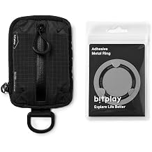 bitplay Magnetic Mini Pouch with Metal Ring Sticker, Phone Wallet Compatible for MagSafe, Black