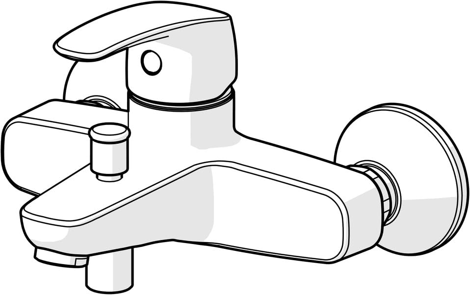 Hansa 45381173 | 45112183 De Bain De Bain Mélangeur Bain/douche Baignoire/douche Automatique Montage En Surface, L'air Sprudler|20/19L/min, Profondeur : 166 Mm