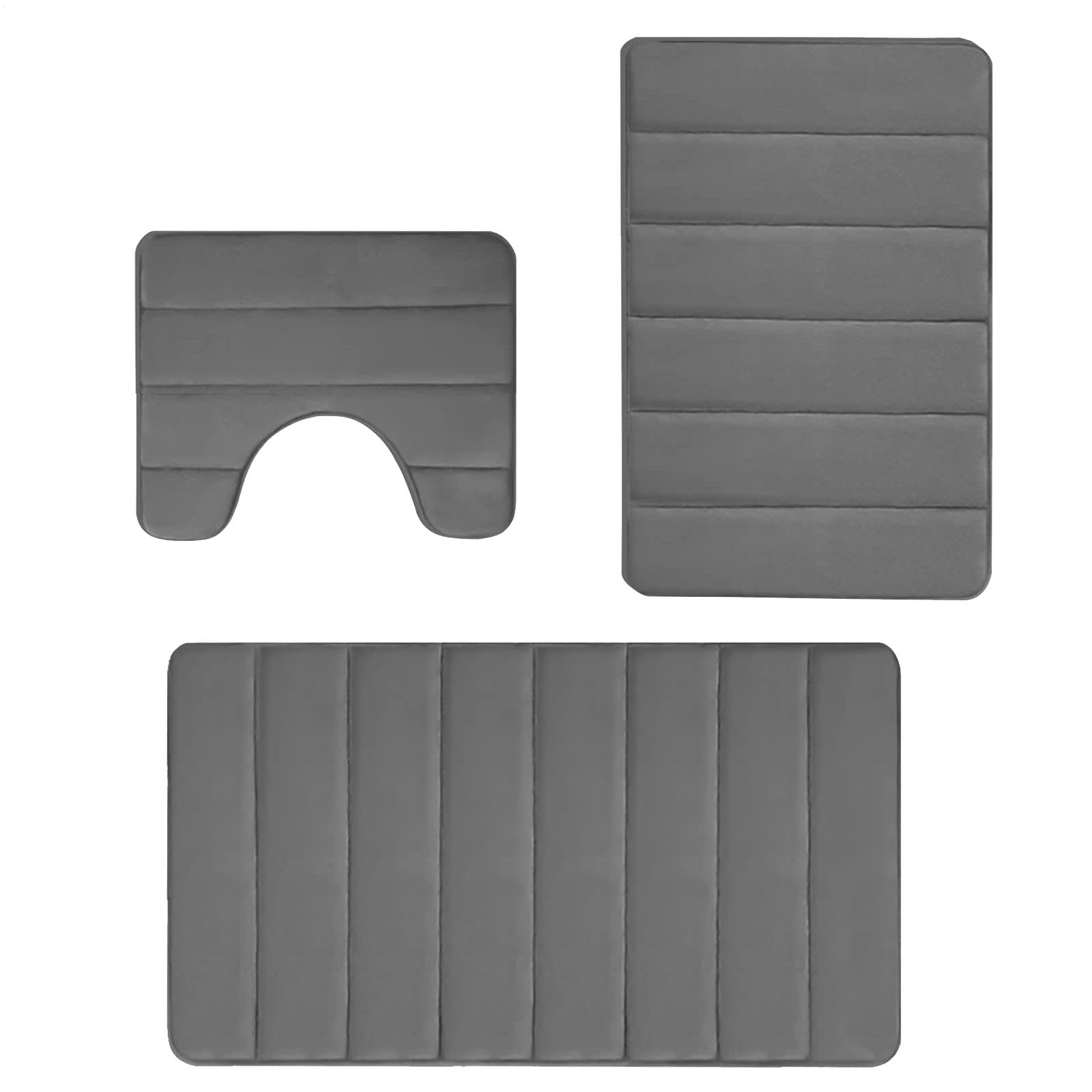 Tapis de salle de bain antidérapant gaufre avec contour U lavable