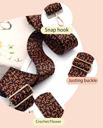 Image of Embroidered Purse Straps Replacement Crossbody Wide Adjustable Bag Straps | Thick Purse Strap for Crossbody Bags,Extra Long Strap,Cross Body Straps for Handbags,Bag Straps for Tote Bags,Shoulder Straps