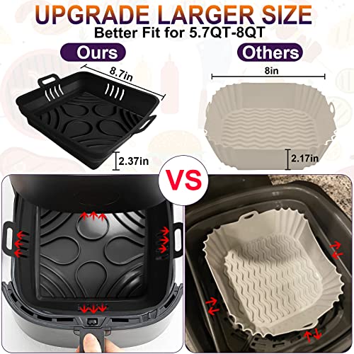 2023 Silikon Air Fryer Liners 22CM - BPA-fri, 4st Set