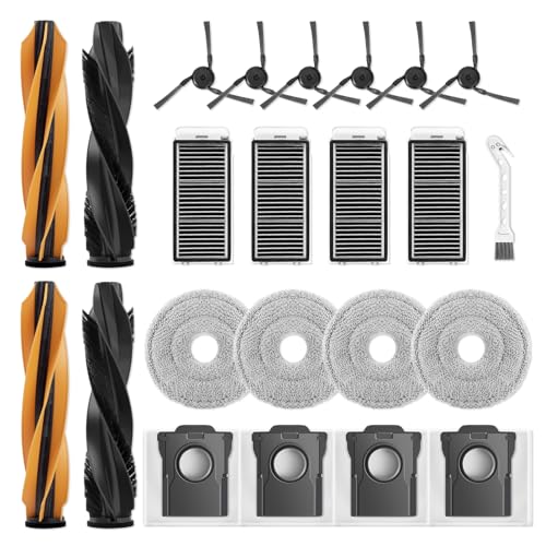Image of Klypticfit Accessories Replacement Parts for Dreame X50 Ultra/ L50 Ultra/ L40s Pro Ultra and Mova V50 Ultra Robot Vacuum Cleaner, 4 Rubber Main Brush,4 Filters,4 Dust Bags,4 Mop Pads,6 Side Brushes