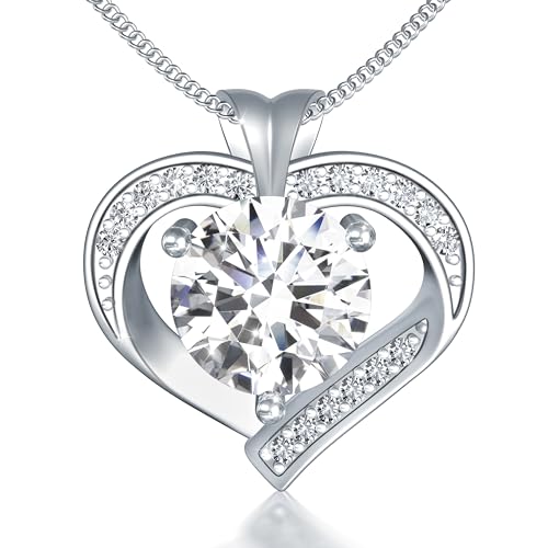 GRA-Certified 1-3 Carat Moissanite Heart Pendant Necklace for Wife or Girlfriend, Romantic Gift Necklace Perfect for Women on Anniversaries, Birthdays, and Valentine's Day