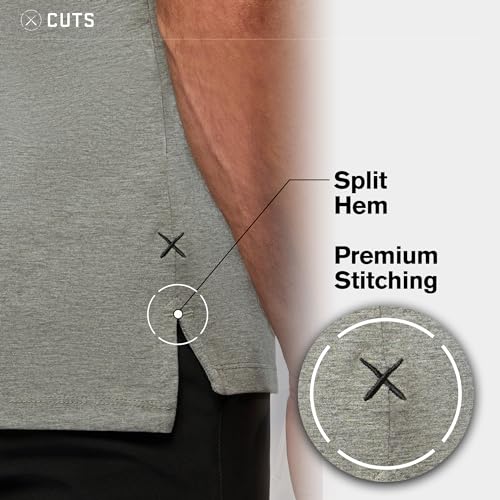 Clothing Men's Premium AO Crew Neck Casual Short Sleeve T-Shirt | Classic Split-Hem | PYCA Pro Soft Fabric2