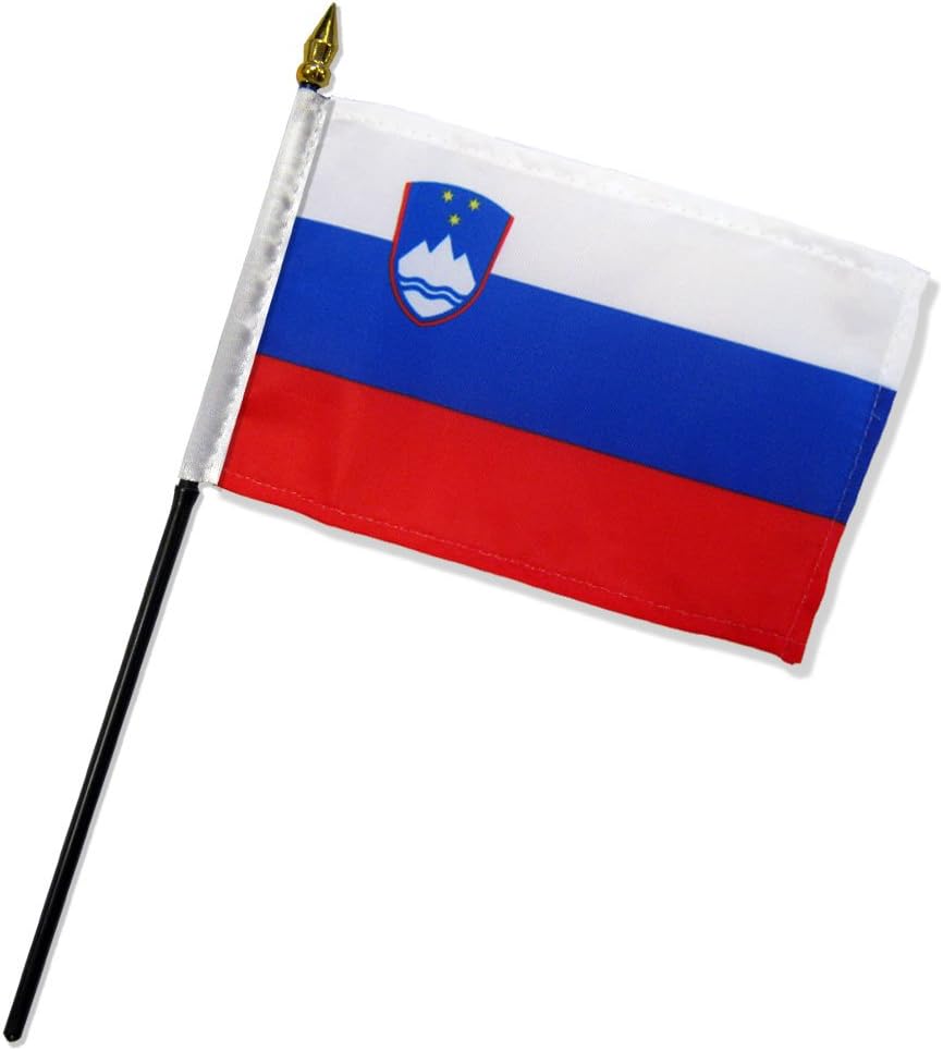 Quality Standard Flags One Dozen Slovenia Stick Flag, 4 by 6"