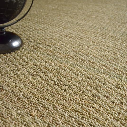 Tapis Jonc de mer - Varana panama - Ganse coton anthracite - 120 x 170 cm