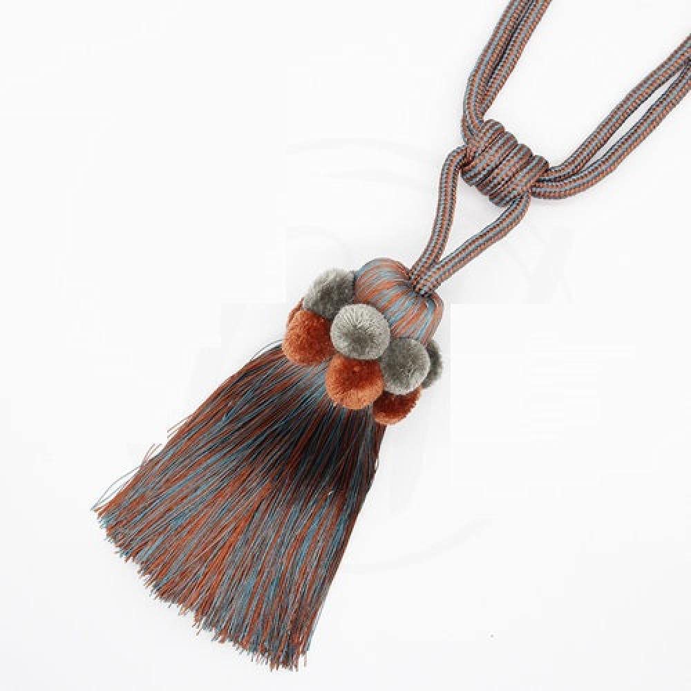 Alzapaños de cortina artesanales con borlas y felpa gruesa colgante para ventana elegante