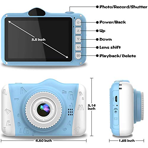 Digital Kinderkamera, Kinder Kamera Mit 3.5-Zoll-HD-Touchscreen, 12MP 1080P Farbdisplay & 32GB SD Karte, Fotoapparat Digitalkamera, Spielzeug