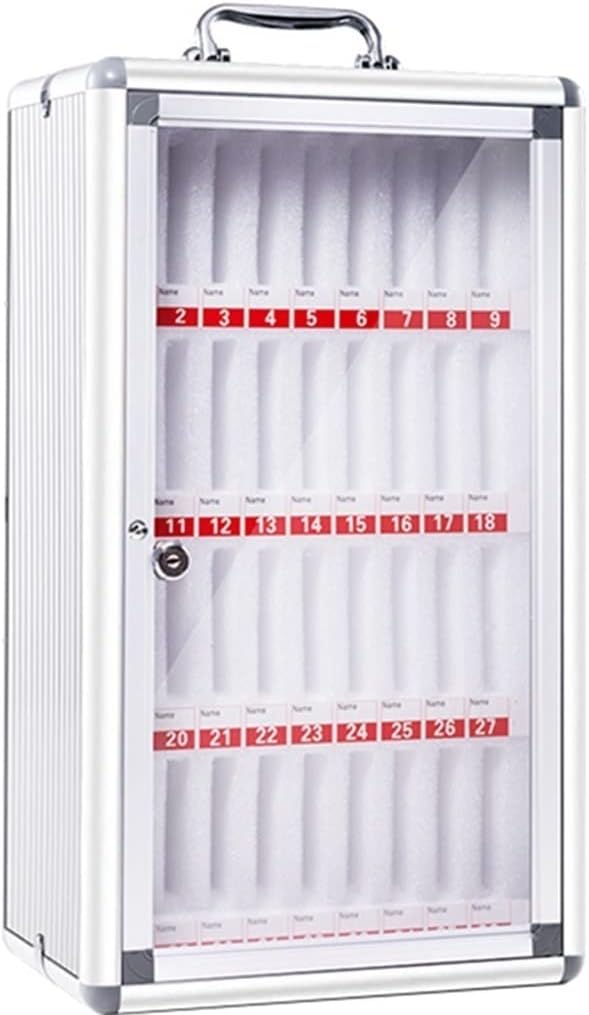 Management Storage Box Mobile Phone Cabinet Storage Safe Deposit Box Student Staff Transparent Wall-Mounted Storage Box with Lock,Silver-36
