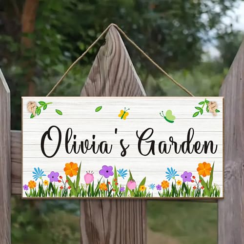 Personalised Garden Signs Custom Wooden Garden Signs Plaques for Outside Welcome Sign Gifts Yard Signs Hanging Wall Plaque Garden Rules Door Sign Home Decor(Design 2) - Image 3