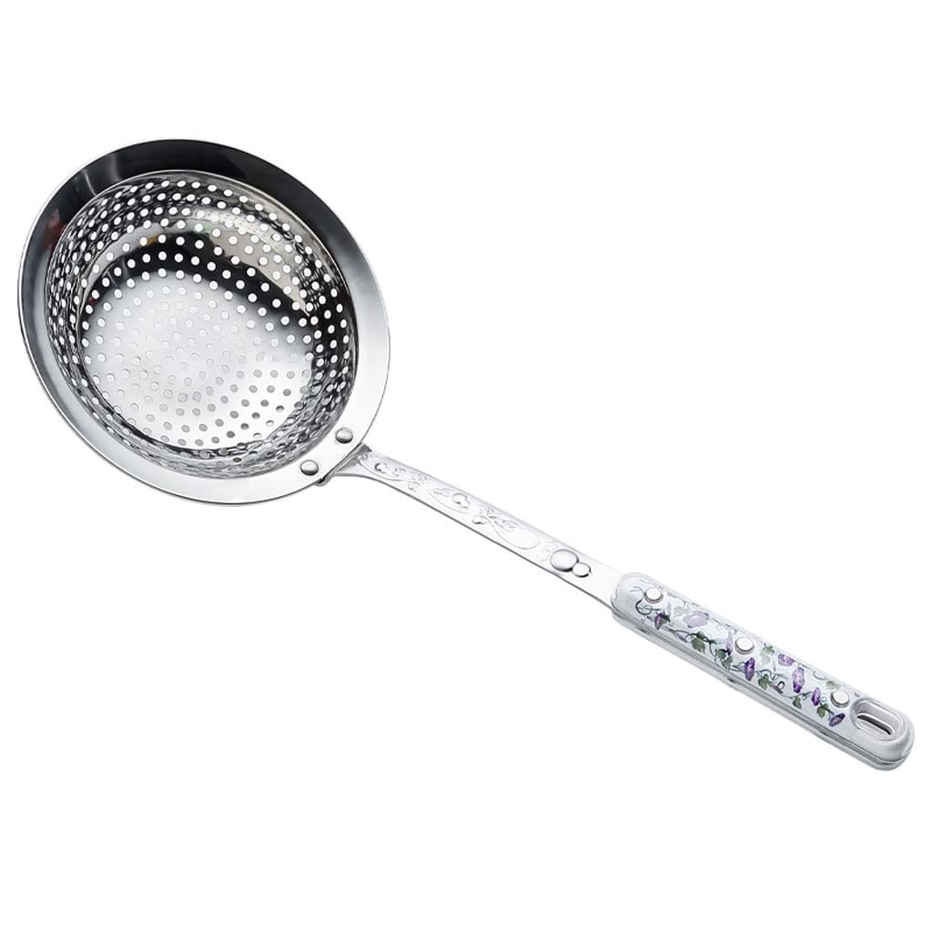 Colador De Malla Fina De Acero Inoxidable, Espumadera De Cocina con Mango De Flor, Colador para Pasta, Olla Caliente, Herramienta De Cocina, Embudo,A