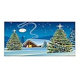 Englische Dekoration Vintage 70 x 157 Frohe Weihnachten Urlaub Banner Garagentor Abdeckung Wandbild Winter Schneemann Weihnachtsmann Outdoor Große Türabdeckung Dekoration Innen- Und (D, One Size)