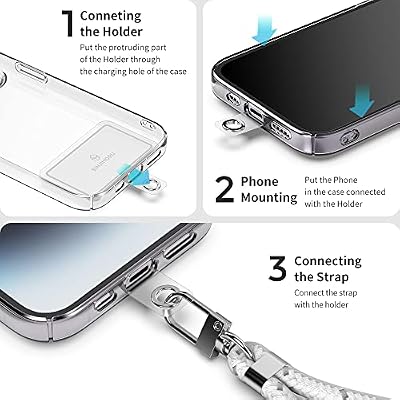 Sinjimoru Cell Phone Lanyard for Phone Case (2Packs), with Adjustable Phone Strap for Wrist Compatible with Key Holder & ID Card Holder. Sinji Strap Carbon Black