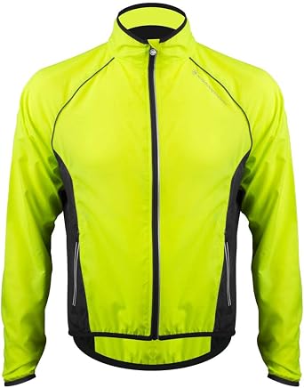 AERO|TECH|DESIGNS | Mens Packable Windproof Jacket | High Visibility Safety Yellow Windbreaker