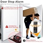 AceMining Door Stopper Alarm with 120dB Siren, Floor Mount Type, Rubber Security Door Wedge for Home, Hotel, Travel, Black - Image 2