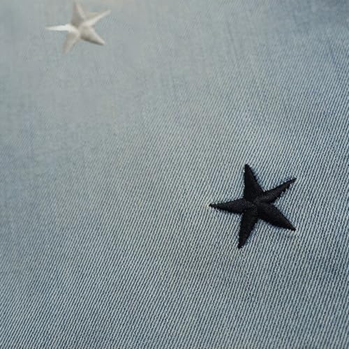 Girls Star Embroidered Wide Leg Jeans Baggy Trousers High Elastic Waist Denim Pants Cute Y2K Trendy Tween Streetwear4