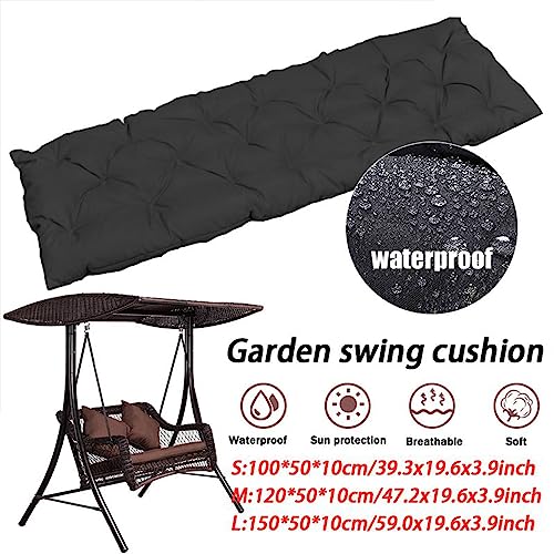Coussin de banc de jardin imperméable 152x101 pour balancelle 3 places grise d'extérieur