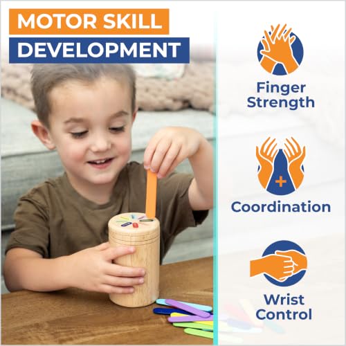 Image of 4 in 1 Montessori Toys for 2 3 4 Year Old, Wooden Color Sorting Toys for Toddlers 1-3, Preschool Learning Activities Fine Motor Skills Matching Games, Sensory Color Sorting Toy, Gift for Boy Girl