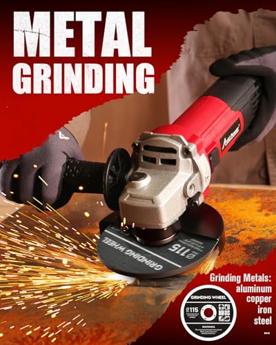 AVID POWER Angle Grinder 4-1/2 inch Electric Grinder Tools 750W 6.5 Amp Metal Grinder, 11500 RPM, with Grinding Wheels, Auxiliary Handle, Wrench for Grinding - Image 5