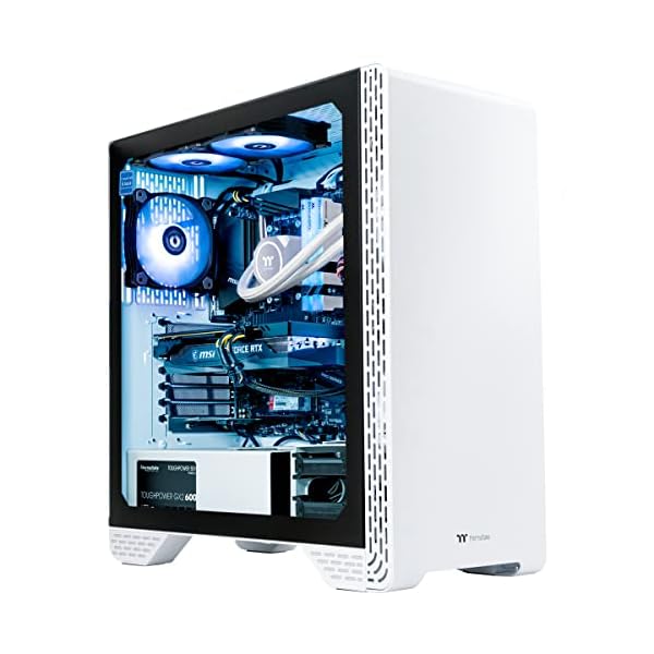 Thermaltake Graphite 360 Gaming PC (AMD Ryzen 5 5600X, RTX 3060, 16GB RGB 3200Mhz DDR4 ToughRAM RGB Memory, 1TB NVMe M.2, WiFi, Win 10 Home) Gaming Desktop Computer S1BK-B550-G36-LCS,Black