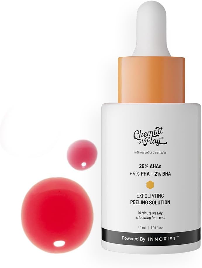 26% AHA 2% BHA 4% PHA Peeling Solution | Chemical Exfoliator For Face | Glycolic Acid (AHA), Salicylic Acid (BHA), Lactobinoic Acid (PHA) | Tan Off 10-Minute Peel | Derma Tested | 30mL