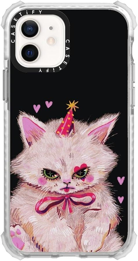 CASETiFY Ultra Impact iPhone 12 Case [4X Military Grade Drop Tested / 11.5ft Drop Protection] - Clown Kitty - Glossy Frost
