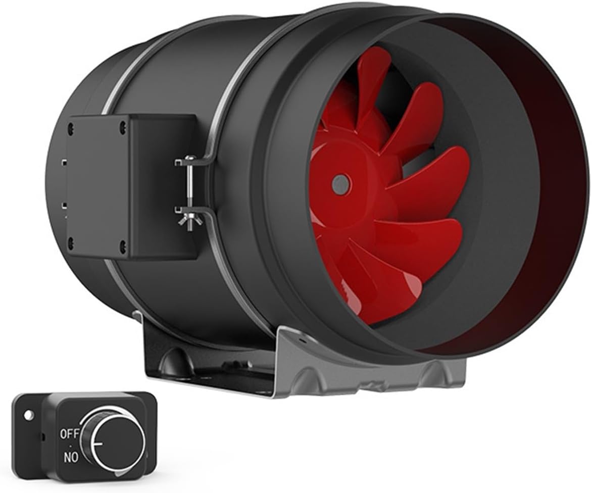 Inline Exhaust Fan 8 Inch with Speed ​​Controller 553 CFM Strong Airflow 200mm(8 Inch-C2)