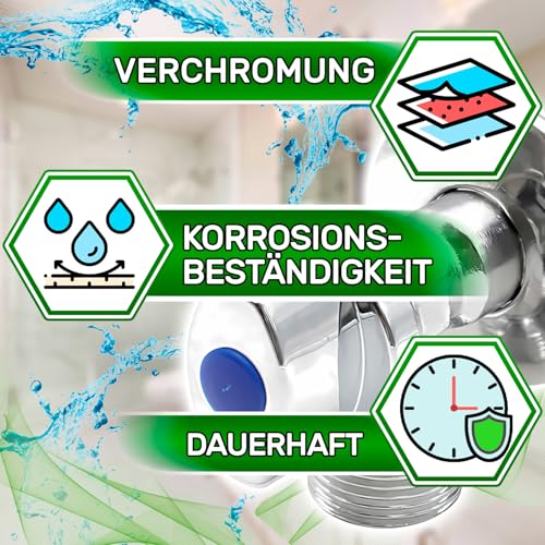 Eckventil aus Verchromtem Messing 1/2 Zoll x 3/4 Zoll für die Wasserversorgung der Geschirrspülers Waschbeckens Waschmaschine Toilette - Garantie 5 Jahre - ONIX TECH