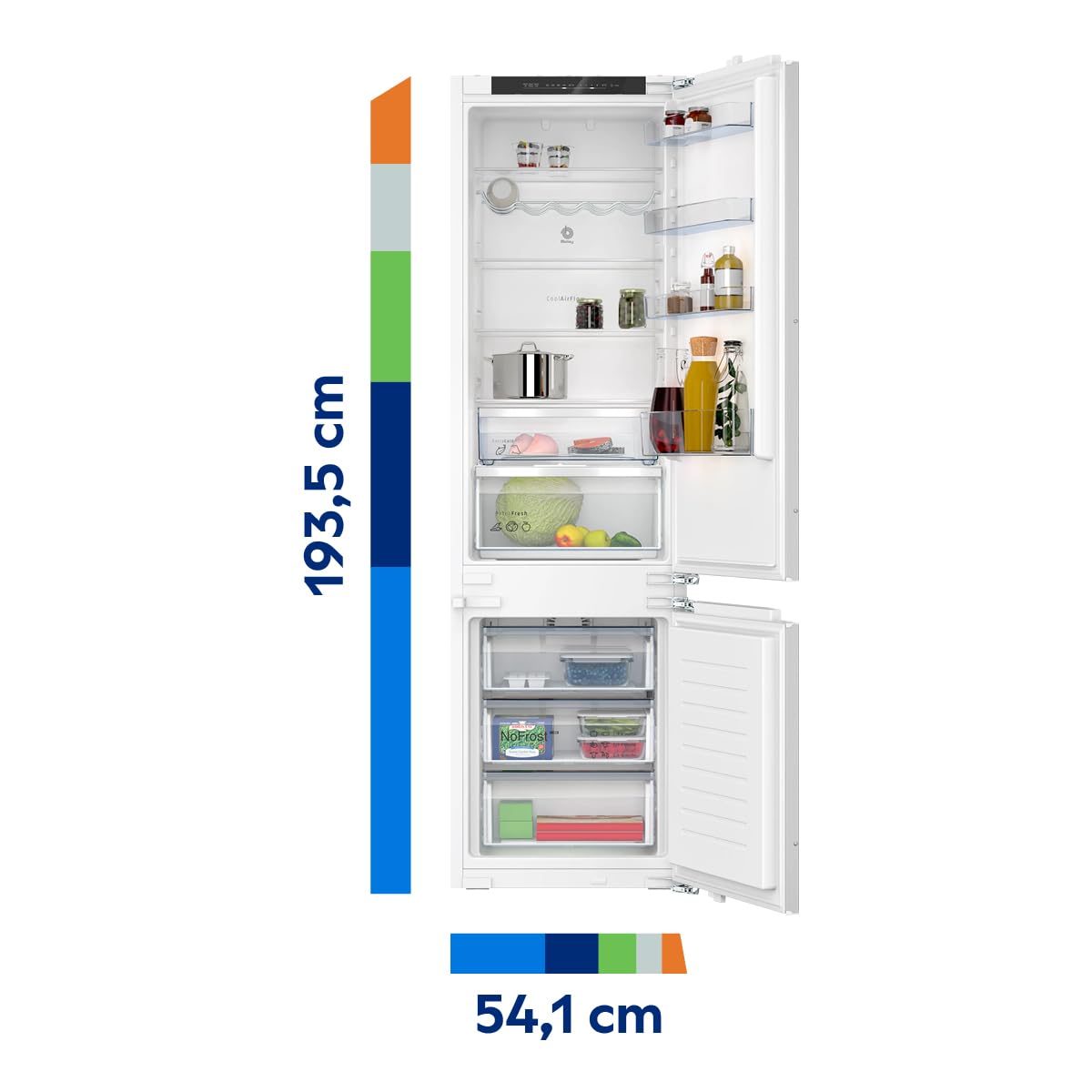 Balay, Frigorífico Combi, Integrable, NoFrost, 3KID834F | No vuelvas a descongelar y conserva mejor tus alimentos con la tecnología NoFrost.