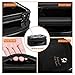 Viridian Mist Makeup Bag, Travel Cosmetic Bag for Women Girls, with Brushes Compartment, Zipper Pouch, Multifunctional Travel Organizer, 2 Layer, Shiny Black