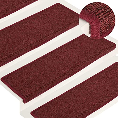 Alfombrillas para peldaños de escalera rojas pack protector textil 2