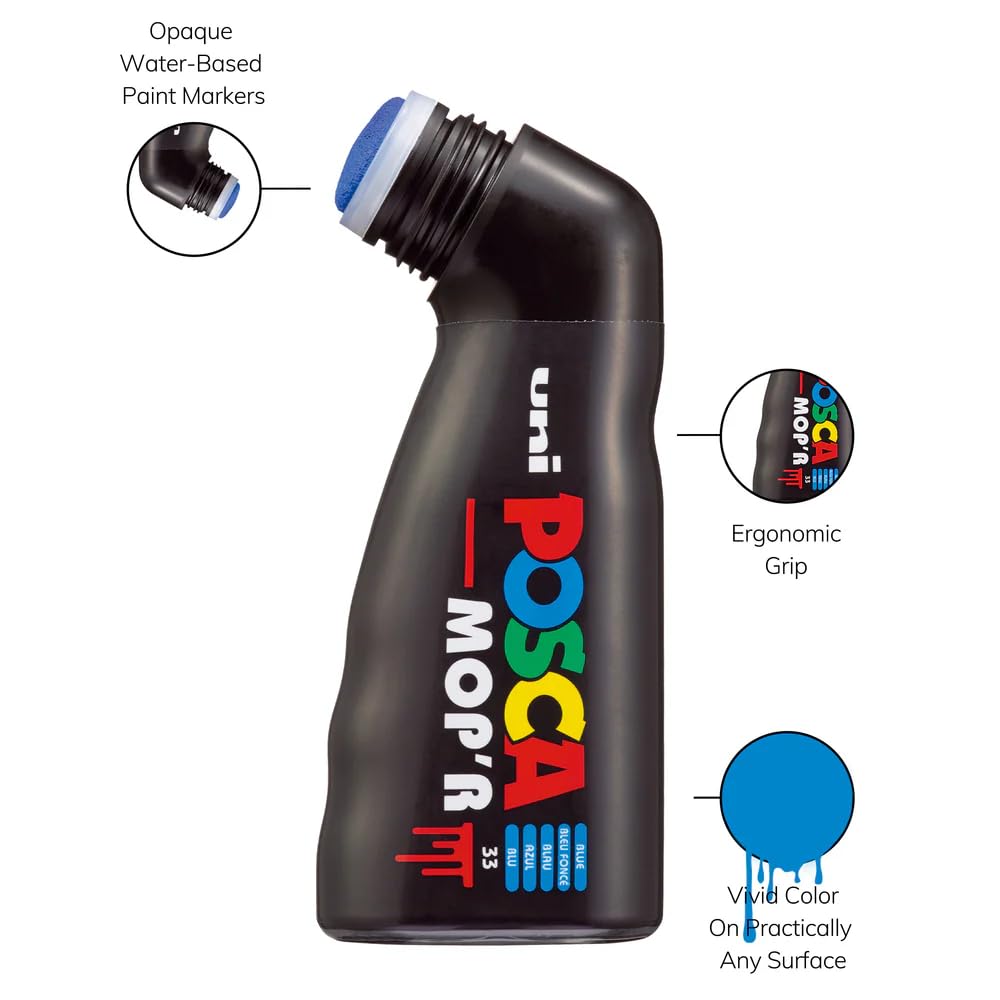 uni-ball Posca MOPR PCM-22 - Pennarelli a punta tonda multi superficie, 3 mm-19 mm, inchiostro multicolore, confezione da 8