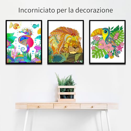 Jadeso Libro Da Colorare Per Adulti, Formato A4, Libro Da Colorare Per Adulti, 30 Motivi Squisiti, Tema Animali, Riduce Lo Stress E - 6