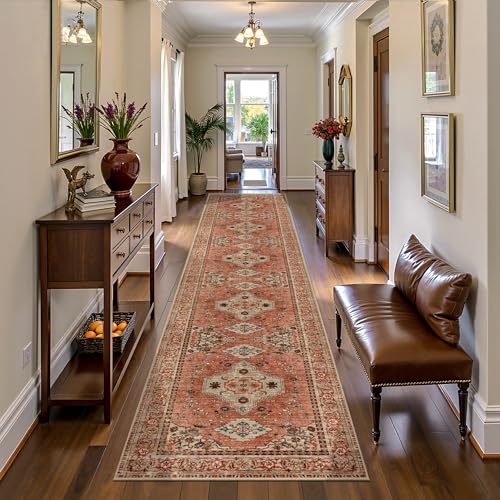 Image of Tangsoo Boho Hallway Runner Rug 2.6x12, Washable Runner Rugs Non Slip
