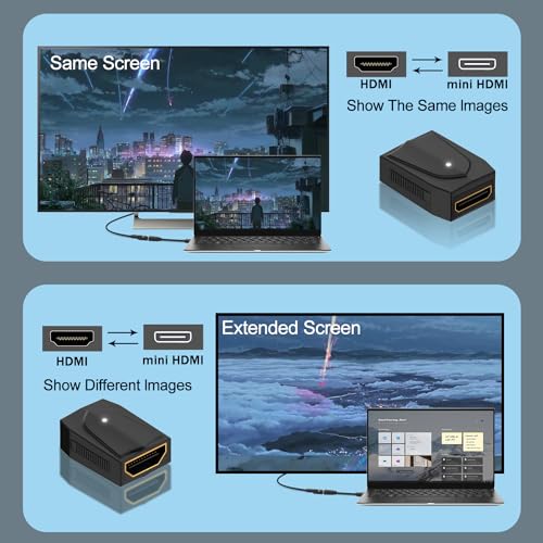 Adaptador HDMI hembra a Mini HDMI hembra 8K QIANRENON 2 pzas miniatura 6