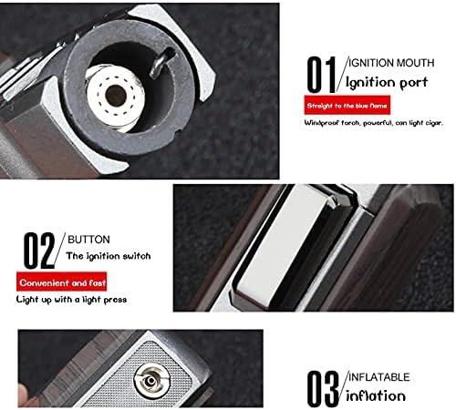 Solar Beam Torch Lighters Butane Refillable, Torch Lighter Jet Flame, Butane Gas for Torch Lighter, for Candle Camping BBQ Kitchen- Butane Not Included, Windproof (Black)