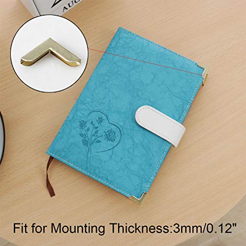 Image of uxcell Box Corner Protectors Vintage Yellow Guard Edge Cover Book Scrapbooks Albums Jewelry Box Corner Decor Pack of 30