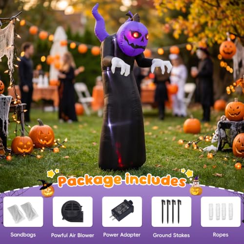 DROFELY 7ft Halloween Death Pumpkin Inflatable Decoration with LEDs - image 4