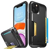 Vena vSkin Card Holder Case Compatible with Apple iPhone 11 Pro (5.8'-inch 2019), (CornerGuard Protection) Wallet Case Cover with Credit Card Holder Slot - Black