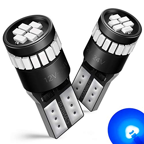 AUXITO 194 LED Bulbs Blue 168 175 2825 W5W T10 24-SMD 3014 Chipsets for Car Dome Map Door Courtesy License Plate Lights Pack of 2
