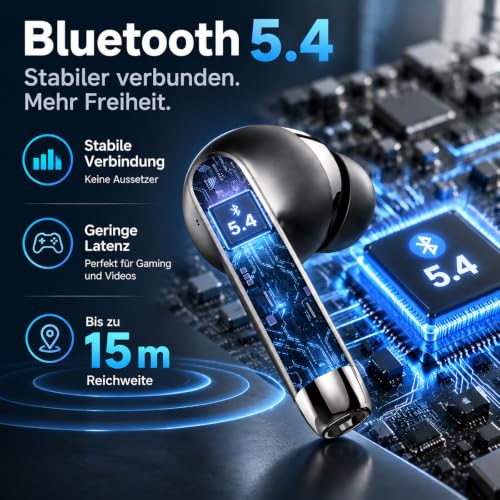 Bluetooth Kopfhörer Kabellos, 28 EQ Presets & 10 Custom EQ App, 50 Std. – Ansicht 5