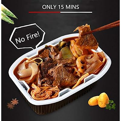Self Heating Hot Pot 2 boxes Set no Electric Hotpot Self Cooking Instant Ramen Noodle Soup Base Spicy Camping Party Snacks Food (Combo-A box of 2)