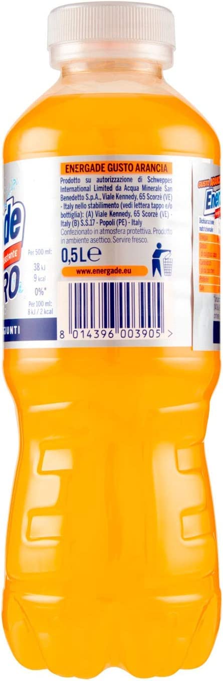24 x Energade zero Arancia Bevanda Energy Bebida sin azúcar de color naranja