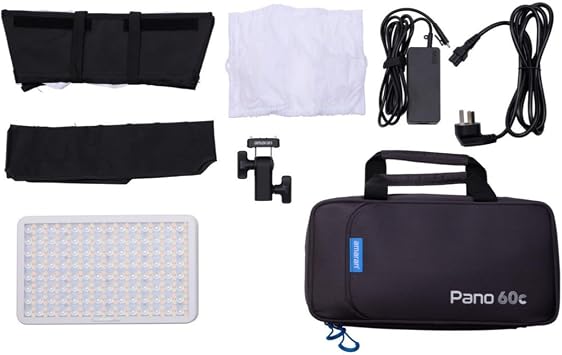 amaran Pano 60c Compact 60W Output RGBWW Full Color Panel Light All-in-One Creator Kit with 12 Lighting Effects White