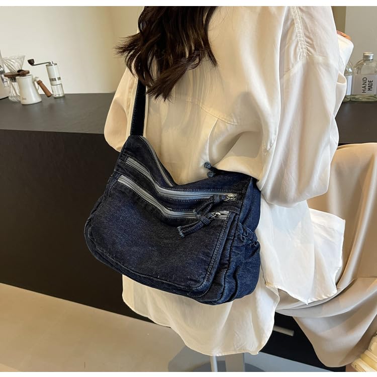 Image of Denim Purses for Women Denim Crossbody Handbags Jean Casual Lightweight Shoulder Tote Purse
