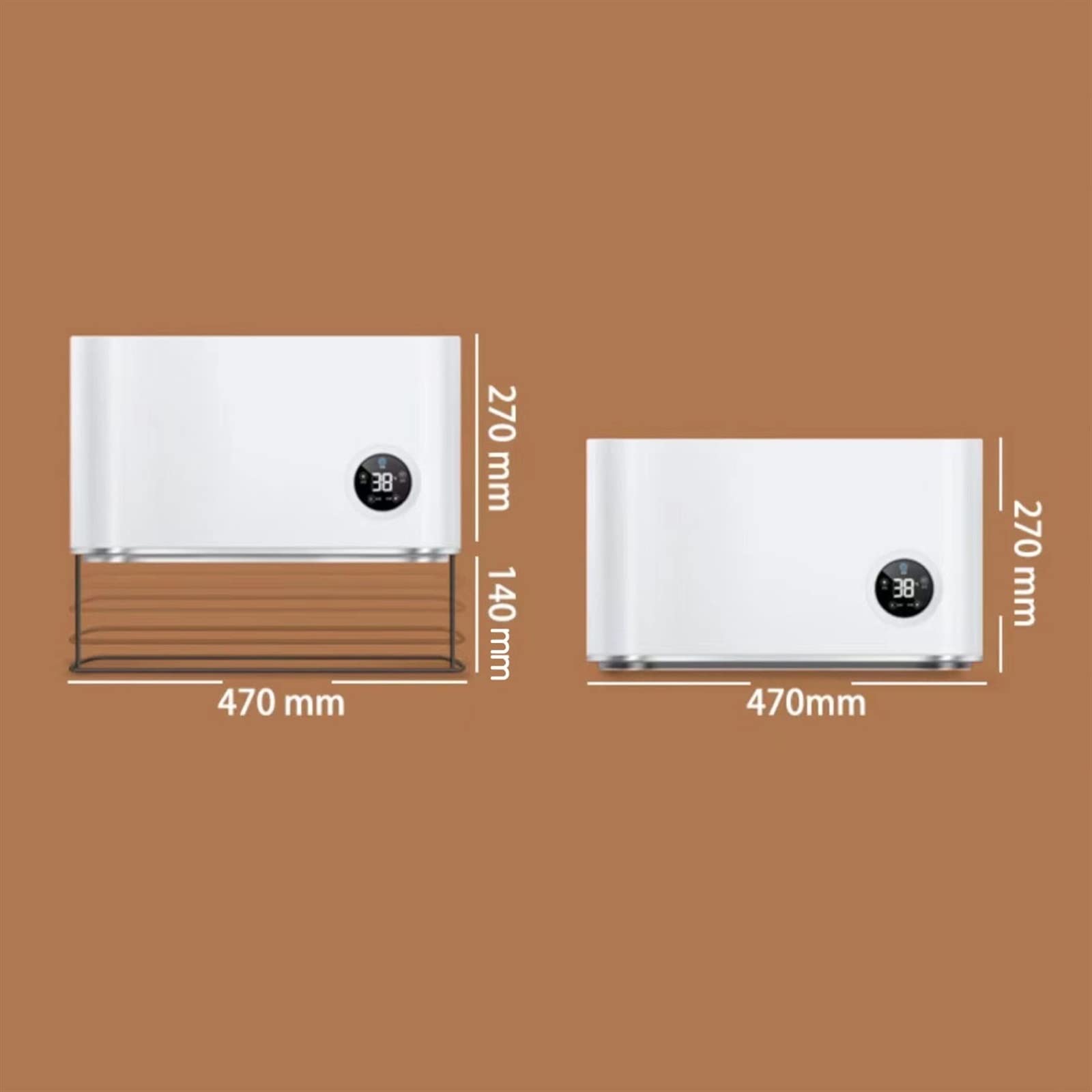 calefactor portátil Calentador de cerámica, calentador de baño montado en la pared con pantalla táctil y barra de toalla retráctil, calefacción rápida de 2200 W, 3 modos, temporizador de 2 h, protecci
