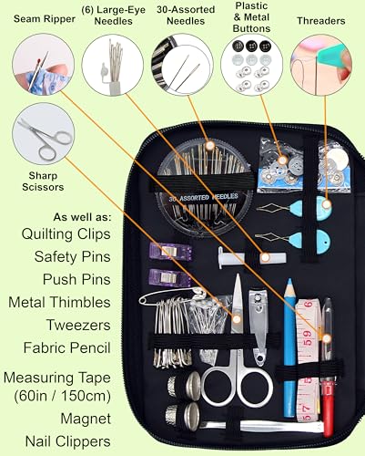 image for VelloStar Easy-to-Use Pink Sewing Kit for Girls, Teens, Moms, and Kids